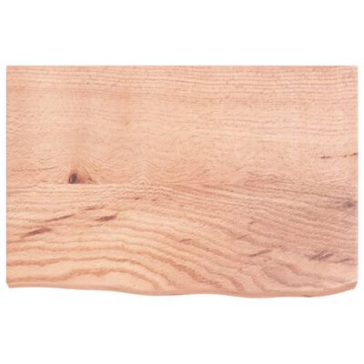 vidaXL Wall Shelf Light Brown 60x40x(2-4) cm Treated Solid Wood Oak