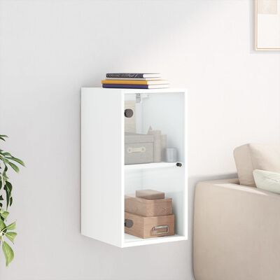 vidaXL Wall Cabinet with Glass Doors White 35x37x68.5 cm