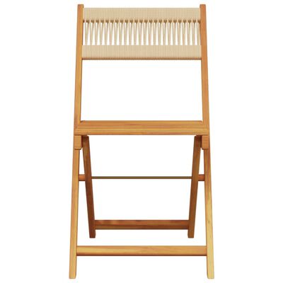 vidaXL Bistro Chairs 2 pcs Beige Solid Wood Acacia and Rope