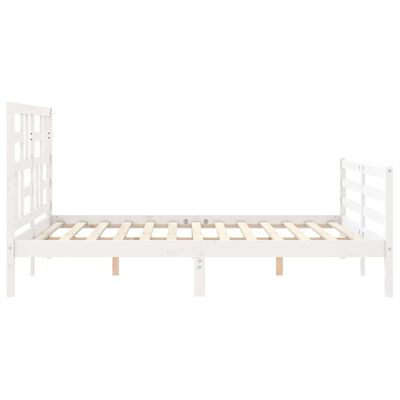 vidaXL Bed Frame without Mattress White King Size Solid Wood