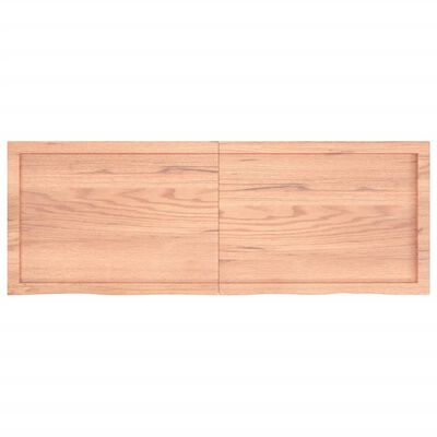 vidaXL Wall Shelf Light Brown 140x50x(2-6) cm Treated Solid Wood Oak
