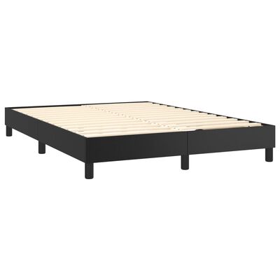 vidaXL Box Spring Bed with Mattress Black 137x190 cm Faux Leather