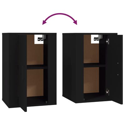 vidaXL Wall Mounted TV Cabinets 2 pcs Black 40x34.5x60 cm