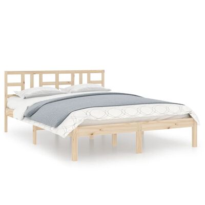 vidaXL Bed Frame without Mattress 135x190 cm Double Solid Wood