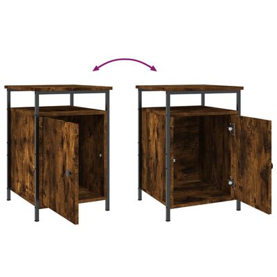 vidaXL Bedside Cabinets 2 pcs Smoked Oak 40x42x60 cm Engineered Wood