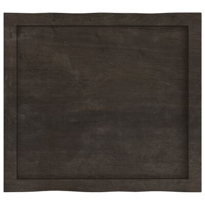 vidaXL Table Top Dark Brown 60x50x(2-4) cm Treated Solid Wood Live Edge