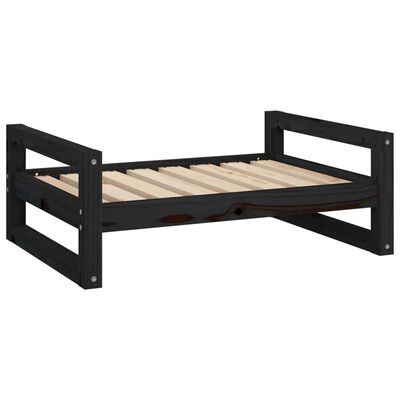 vidaXL Dog Bed Black 75.5x55.5x28 cm Solid Pine Wood