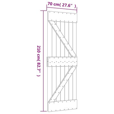 vidaXL Sliding Door with Hardware Set 70x210 cm Solid Wood Pine