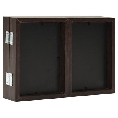 vidaXL Trifold Photo Frame Collage Dark Brown 28x18 cm+2x