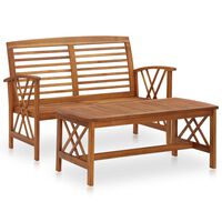 vidaXL 2 Piece Garden Lounge Set Solid Acacia Wood