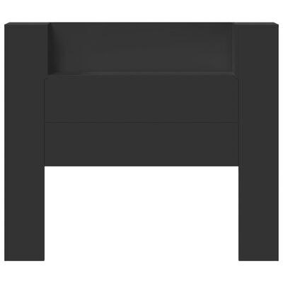 vidaXL Headboard Cabinet with LED Black 120x16.5x103.5 cm