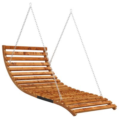 vidaXL Swing Bed Solid Wood Spruce with Teak Finish