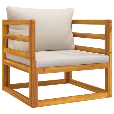 vidaXL Garden Chair with Light Grey Cushions Solid Wood Acacia