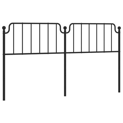 vidaXL Metal Headboard Black 180 cm