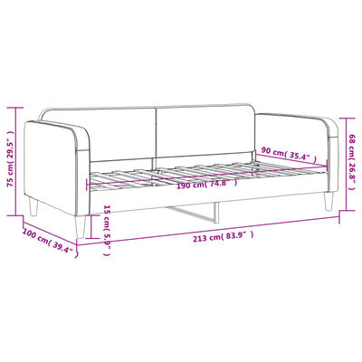 vidaXL Day Bed without Mattress Light Grey 90x190 cm Fabric