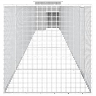 vidaXL Chicken Cage Grey 700x91x100 cm Galvanised Steel