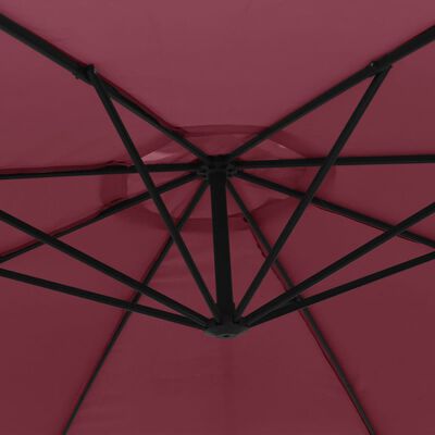 vidaXL Cantilever Garden Parasol with Aluminium Pole 350 cm Bordeaux Red