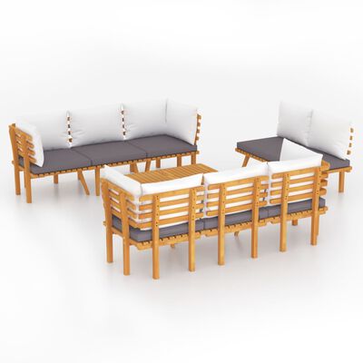 vidaXL 8 Piece Garden Lounge Set with Cushions Solid Wood Acacia