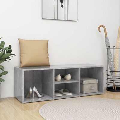 vidaXL Shoe Storage Bench Concrete Grey 105x35x35 cm Engineered Wood