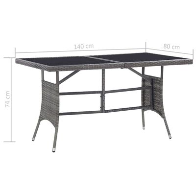 vidaXL 5 Piece Garden Dining Set Poly Rattan Anthracite & Grey