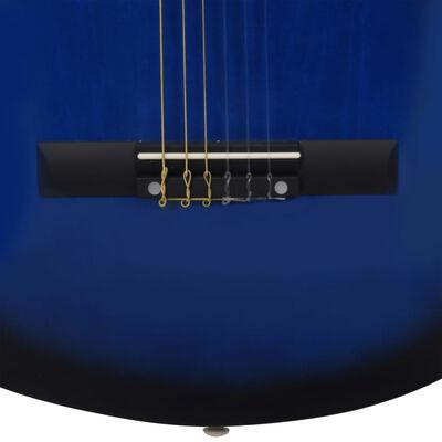 vidaXL 8 Piece Classical Guitar Beginner Set Blue 1/2 34"