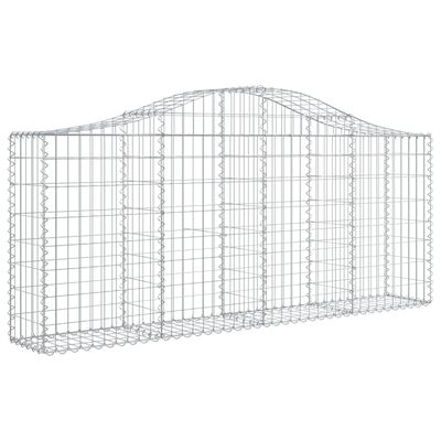 vidaXL Arched Gabion Baskets 5 pcs 200x30x80/100 cm Galvanised Iron