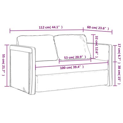 vidaXL Floor Sofa Bed 2-in-1 Dark Grey 112x174x55 cm Fabric