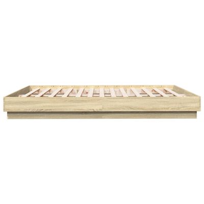 vidaXL Bed Frame with LED without Mattress Sonoma Oak 180x200 cm Super King