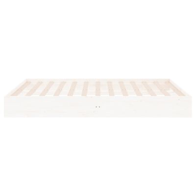 vidaXL Bed Frame without Mattress White Solid Wood 150x200 cm King Size