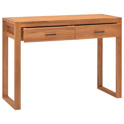 vidaXL Desk with 2 Drawers 100x40x75 cm Teak Wood