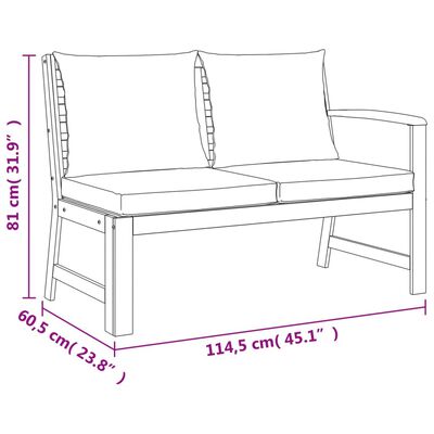 vidaXL 11 Piece Garden Dining Set with Cushions Solid Wood Acacia