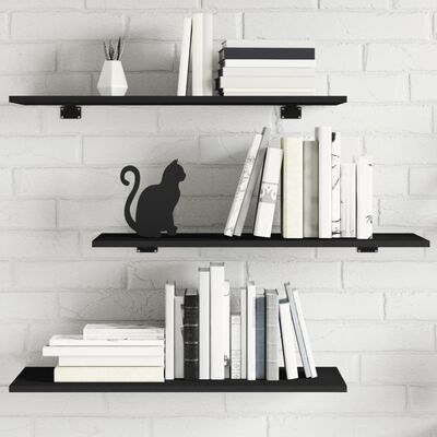 vidaXL Bookshelf Boards 4 pcs Black 80x30x1.5 cm Engineered Wood