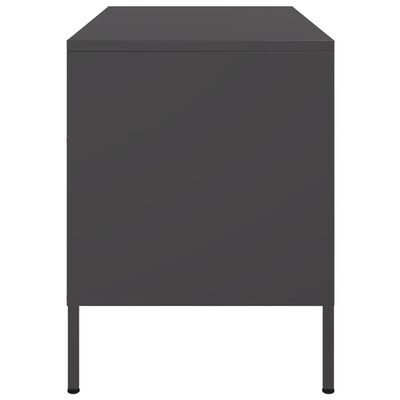 vidaXL TV Cabinets 2 pcs Black 68x39x50.5 cm Steel