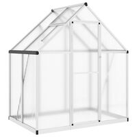 vidaXL Greenhouse with Base Frame Silver 169x114x195 cm Aluminium