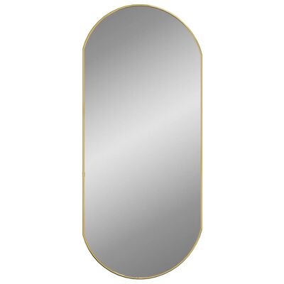 vidaXL Wall Mirror Gold 90x40 cm Oval