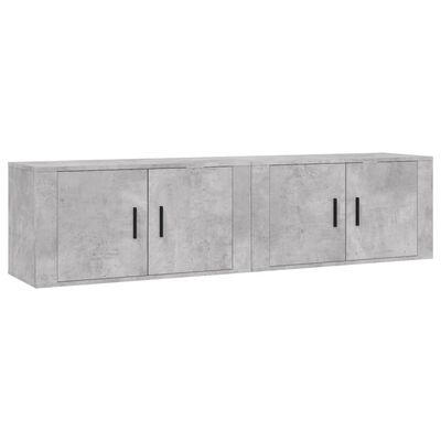 vidaXL Wall-mounted TV Cabinets 2 pcs Concrete Grey 80x34.5x40 cm