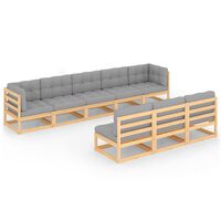 vidaXL 8 Piece Garden Lounge Set with Cushions Solid Pinewood