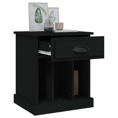 vidaXL Bedside Cabinet Black 43x36x50 cm