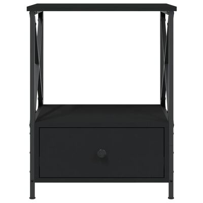 vidaXL Bedside Table Black 50x41x65 cm Engineered Wood