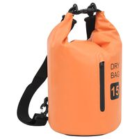 vidaXL Dry Bag with Zipper Orange 15 L PVC