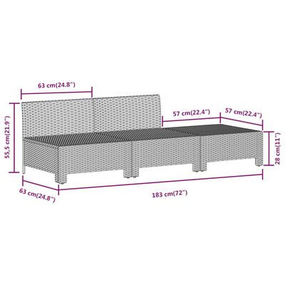 vidaXL 6 Piece Garden Lounge Set with Cushions Grey Poly Rattan