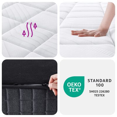 vidaXL Pocket Spring Mattress Medium Firm 90x190 cm Single Size