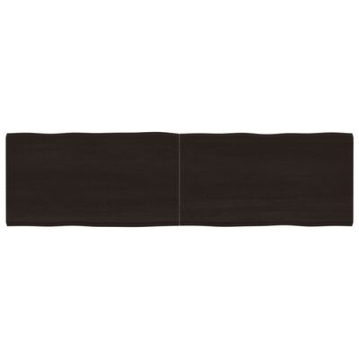 vidaXL Table Top Dark Brown 180x50x(2-4) cm Treated Solid Wood Live Edge