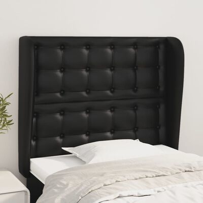 vidaXL Headboard with Ears Black 83 cm Faux Leather