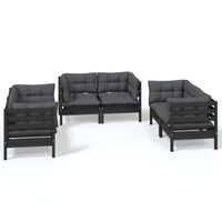 vidaXL 6 Piece Garden Lounge Set with Cushions Solid Pinewood