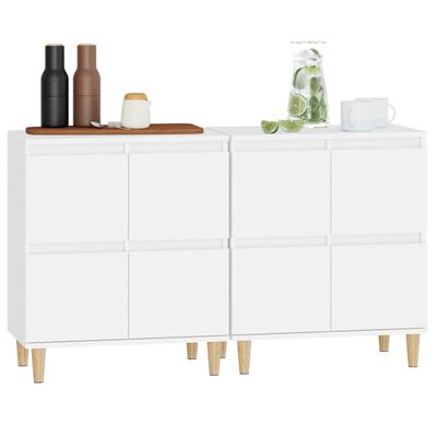 vidaXL Sideboards 2 pcs White 60x35x70 cm Engineered Wood