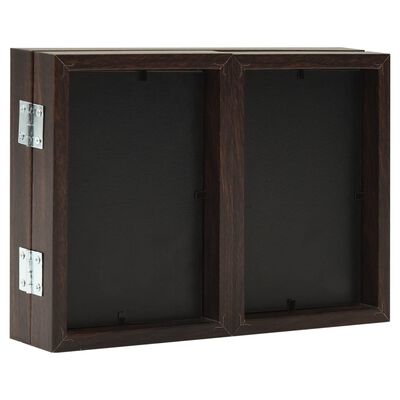 vidaXL Trifold Photo Frame Collage Dark Brown 22x15 cm+2x