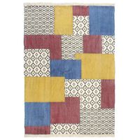 vidaXL Handwoven Kilim Rug Cotton 120x180 cm Printed Multicolour