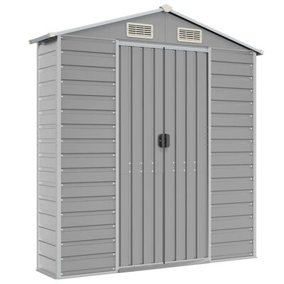 vidaXL Garden Shed Light Grey 191x300x198 cm Galvanised Steel