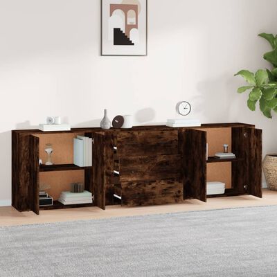 vidaXL Sideboards 3 pcs Smoked Oak Engineered Wood